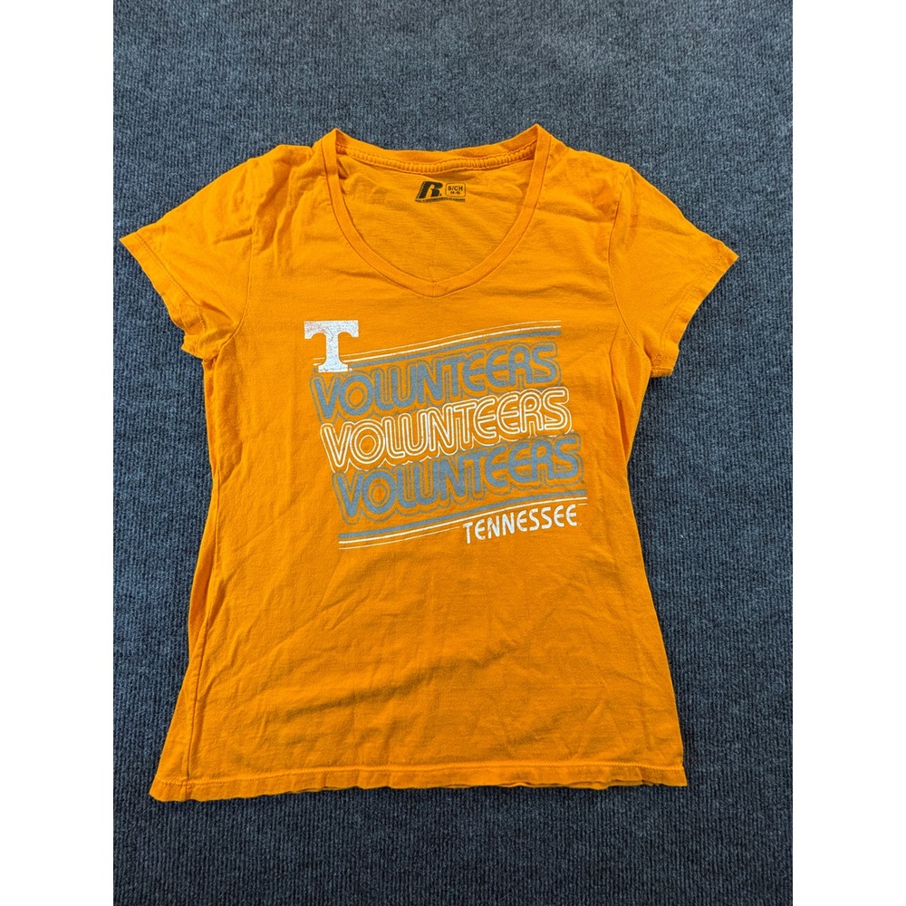 Russell Athletic Tennessee Volunteers V-Neck Graphic T-Shirt Orange Small 1083